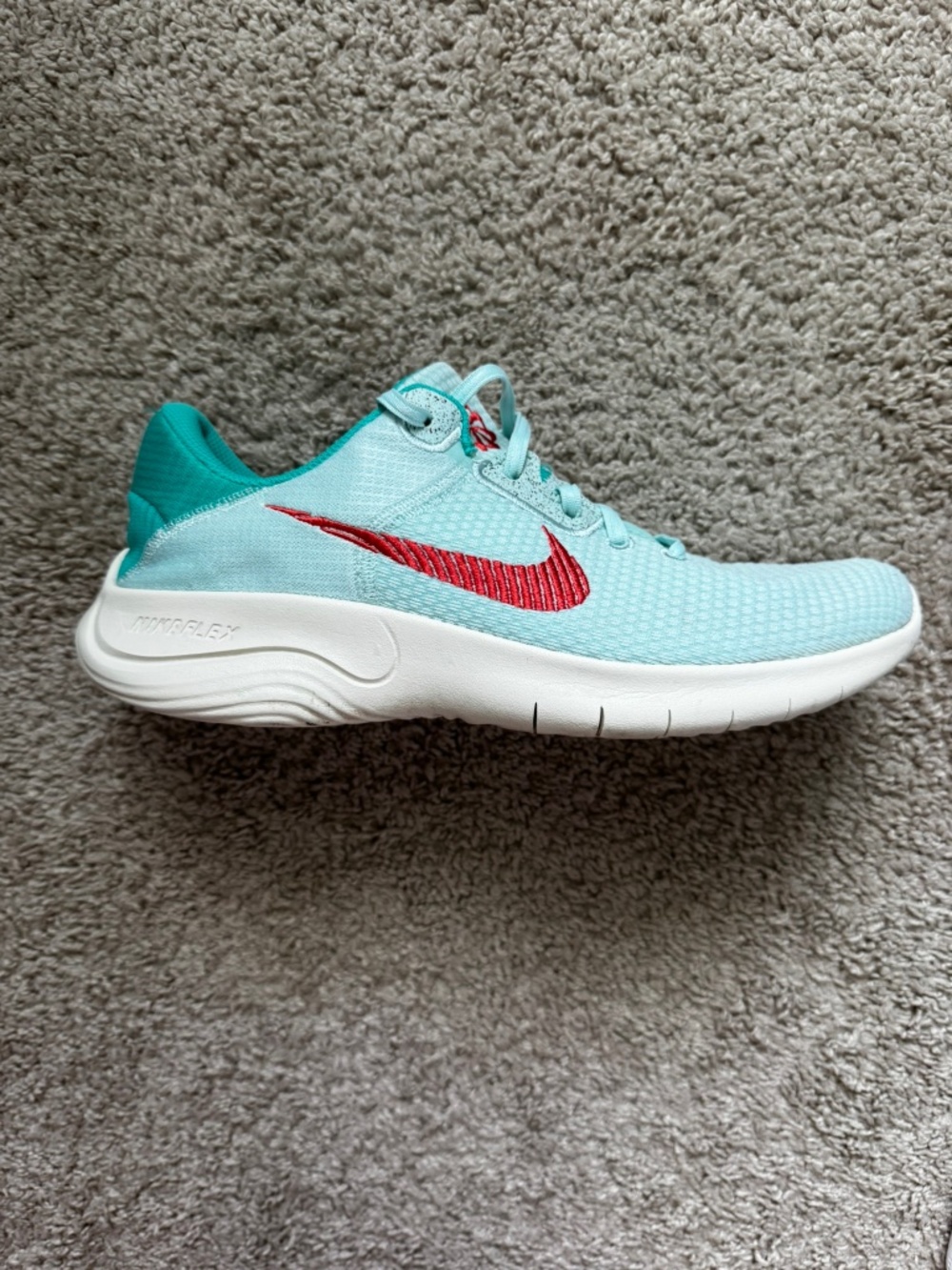 Nike Flex Experience Run 12 Aqua Blue Red Womens Size 10 DD9283-300 Shoes